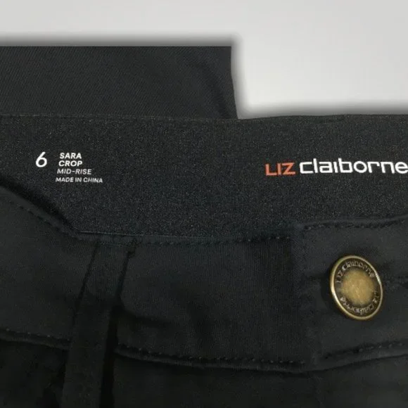 NWOT Liz Claiborne SARA CROP Mid Rise Cropped Pants Capris MISSES Size 6 - Picture 9 of 13